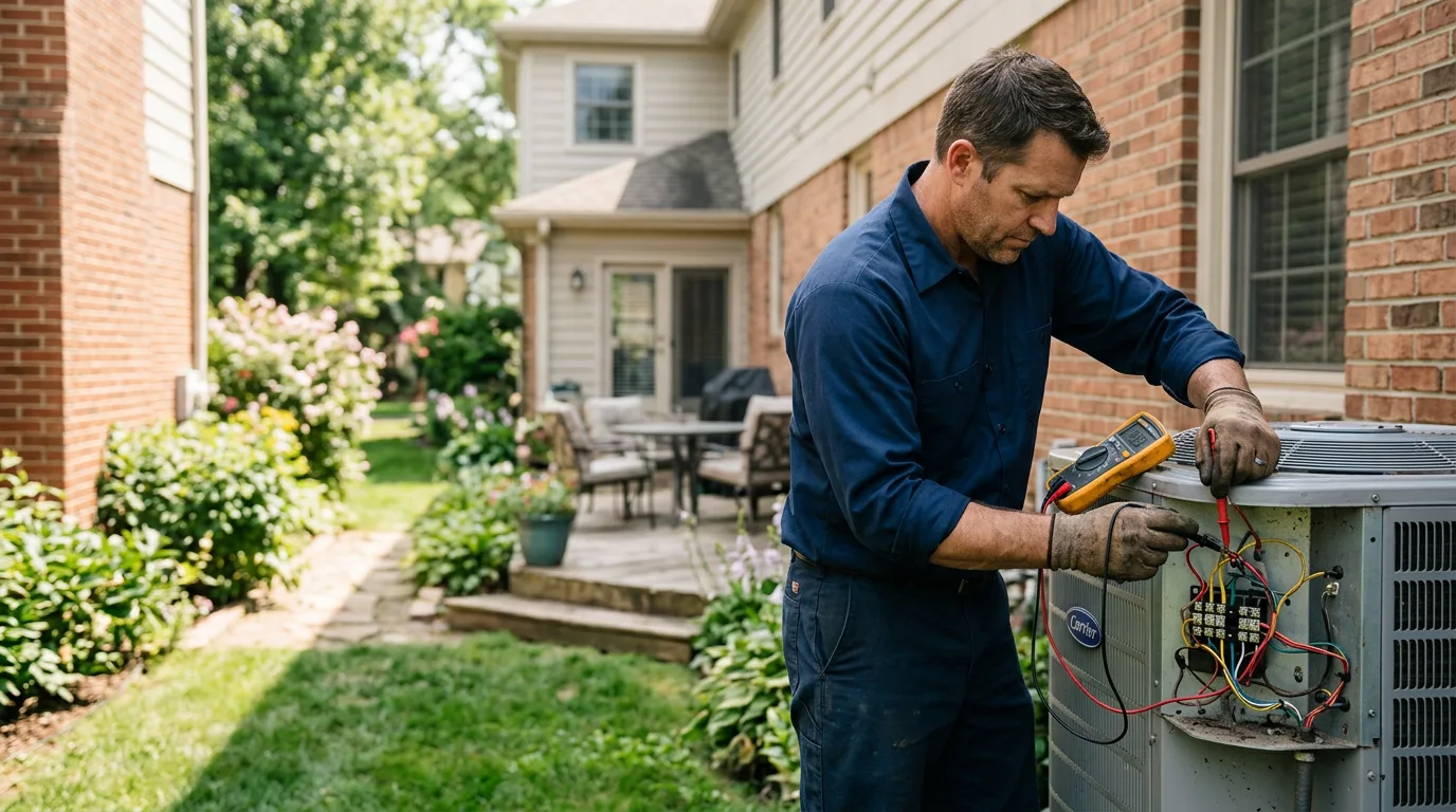 HVAC technician working near Plymouth, MI